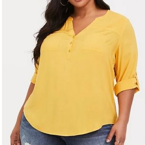 Torrid mustard yellow pullover blouse